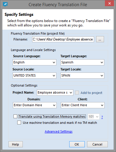 Fluency Now File Settings